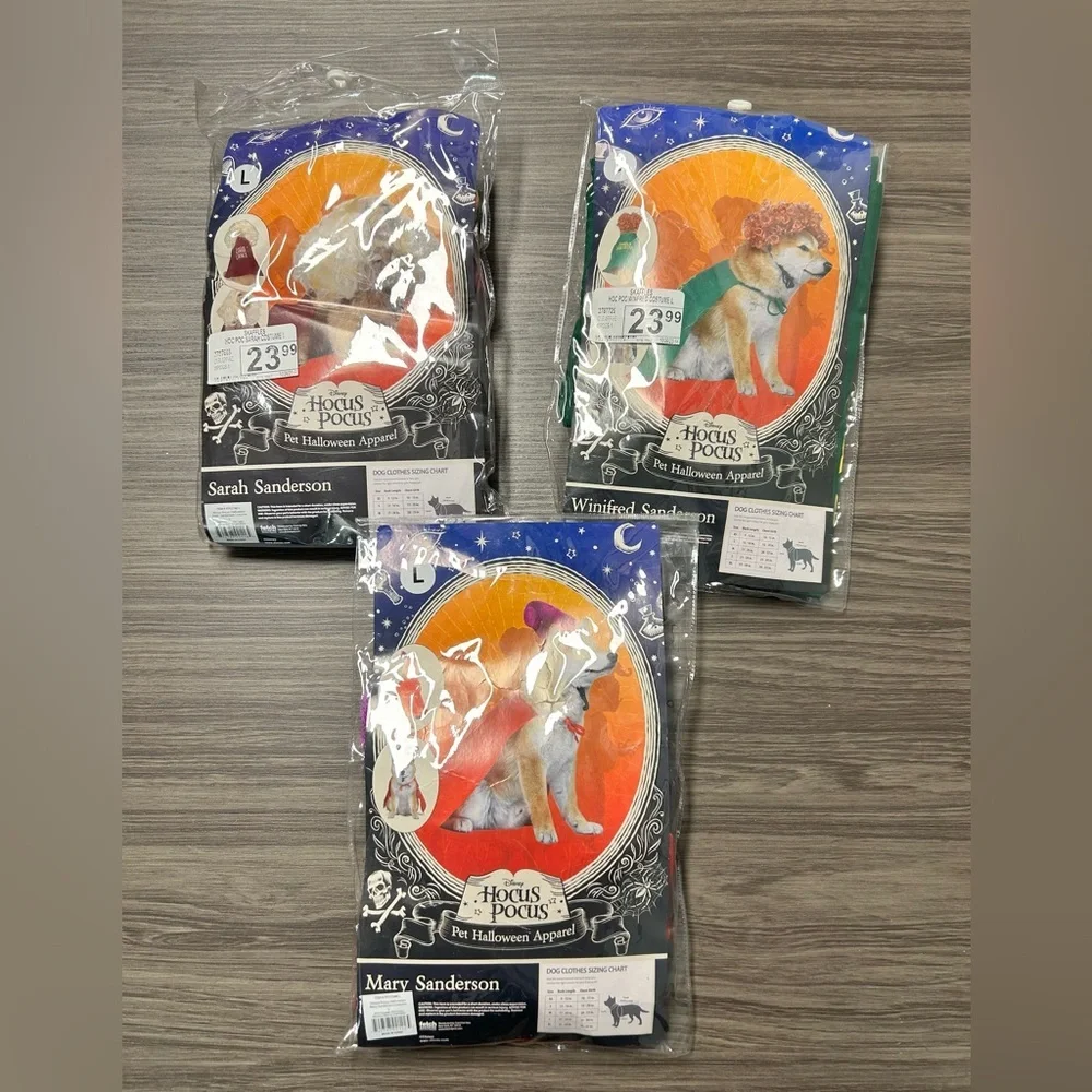 Lot Of 3 Hocus Pocus Dog Costumes Size Large - NWT